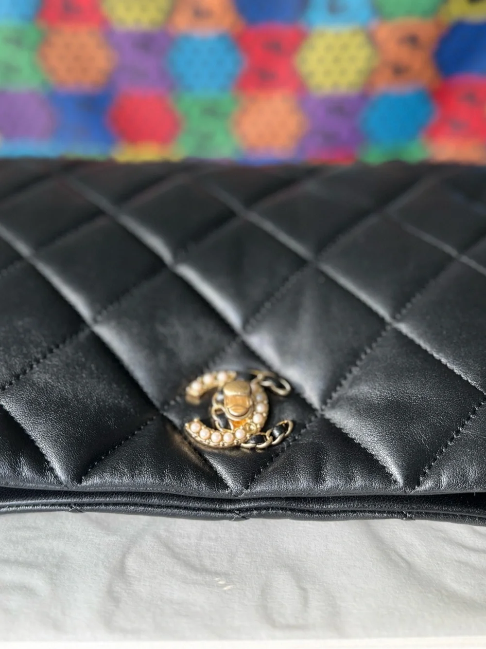 CHANEL Black Quilted Crossbody with Gold Hardware